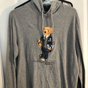 Authentic Polo Bear Long Sleeve Hooded TShirt